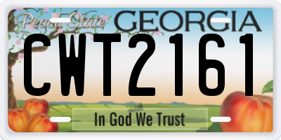 GA license plate CWT2161