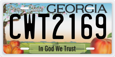 GA license plate CWT2169