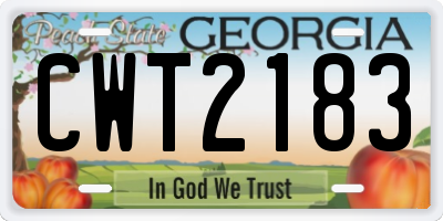 GA license plate CWT2183