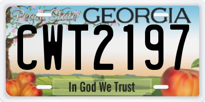 GA license plate CWT2197
