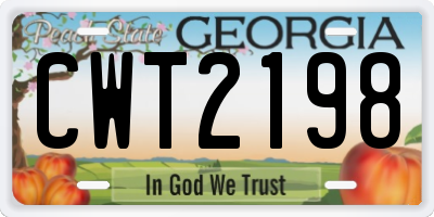 GA license plate CWT2198
