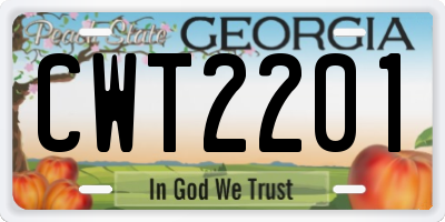 GA license plate CWT2201