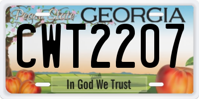 GA license plate CWT2207