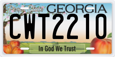 GA license plate CWT2210