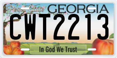 GA license plate CWT2213