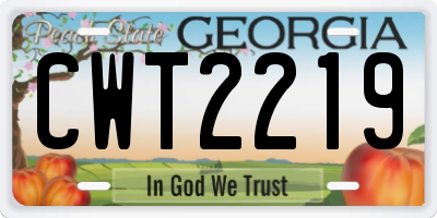 GA license plate CWT2219