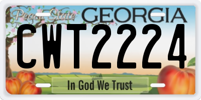 GA license plate CWT2224