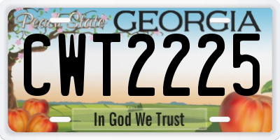 GA license plate CWT2225