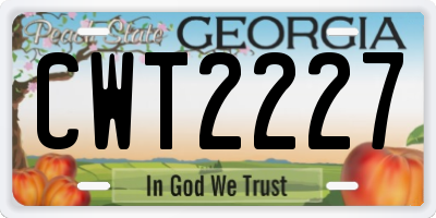 GA license plate CWT2227