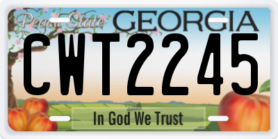 GA license plate CWT2245