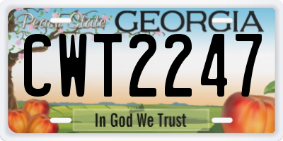 GA license plate CWT2247