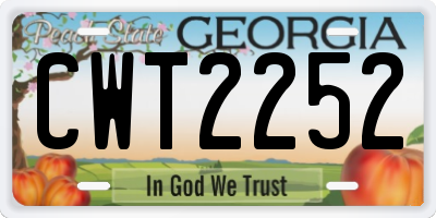 GA license plate CWT2252