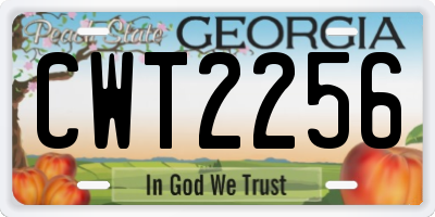 GA license plate CWT2256