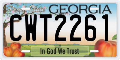 GA license plate CWT2261