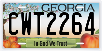 GA license plate CWT2264
