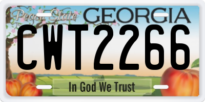 GA license plate CWT2266