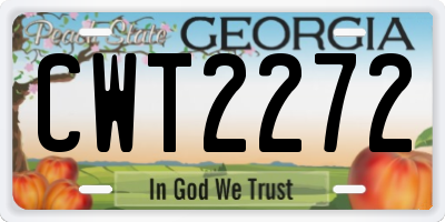 GA license plate CWT2272