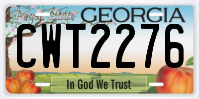 GA license plate CWT2276