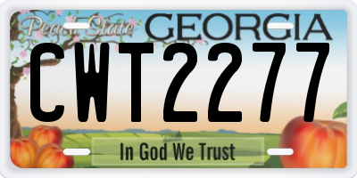 GA license plate CWT2277
