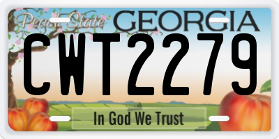 GA license plate CWT2279