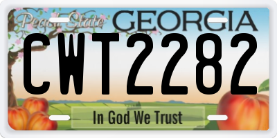 GA license plate CWT2282