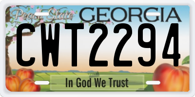 GA license plate CWT2294
