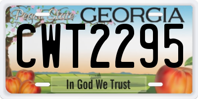 GA license plate CWT2295