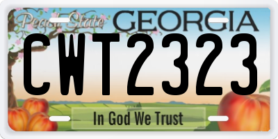 GA license plate CWT2323
