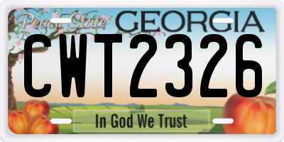 GA license plate CWT2326