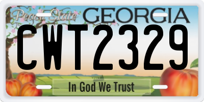 GA license plate CWT2329