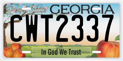GA license plate CWT2337
