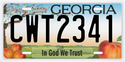 GA license plate CWT2341