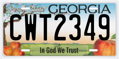 GA license plate CWT2349