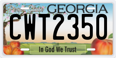GA license plate CWT2350