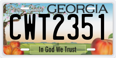 GA license plate CWT2351