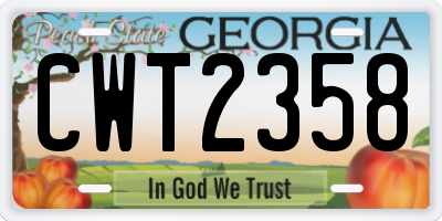 GA license plate CWT2358