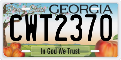 GA license plate CWT2370