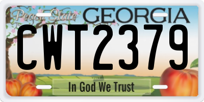 GA license plate CWT2379