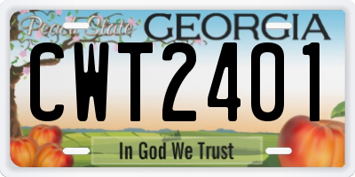 GA license plate CWT2401