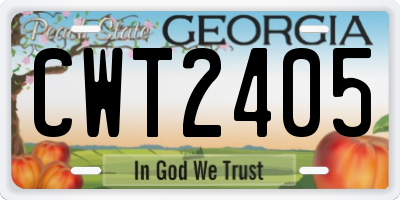 GA license plate CWT2405