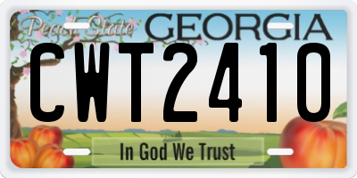 GA license plate CWT2410