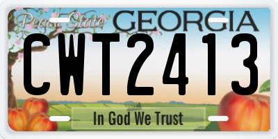 GA license plate CWT2413