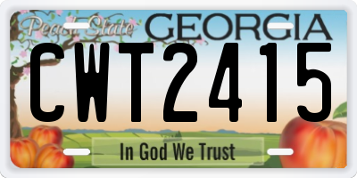 GA license plate CWT2415