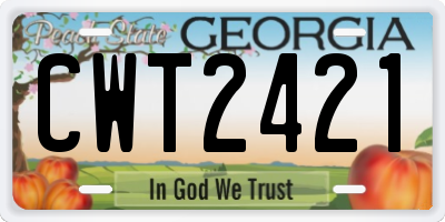 GA license plate CWT2421