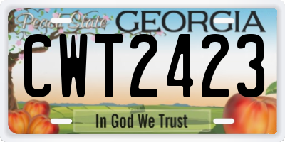 GA license plate CWT2423