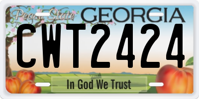 GA license plate CWT2424
