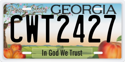 GA license plate CWT2427
