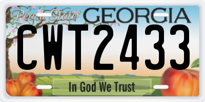 GA license plate CWT2433