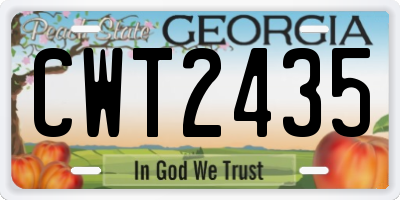 GA license plate CWT2435