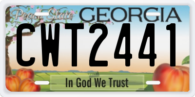 GA license plate CWT2441